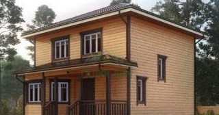 Двухэтажный дом из бруса в Шарыпово от Строй-Шрп - строительство от 134329 руб.